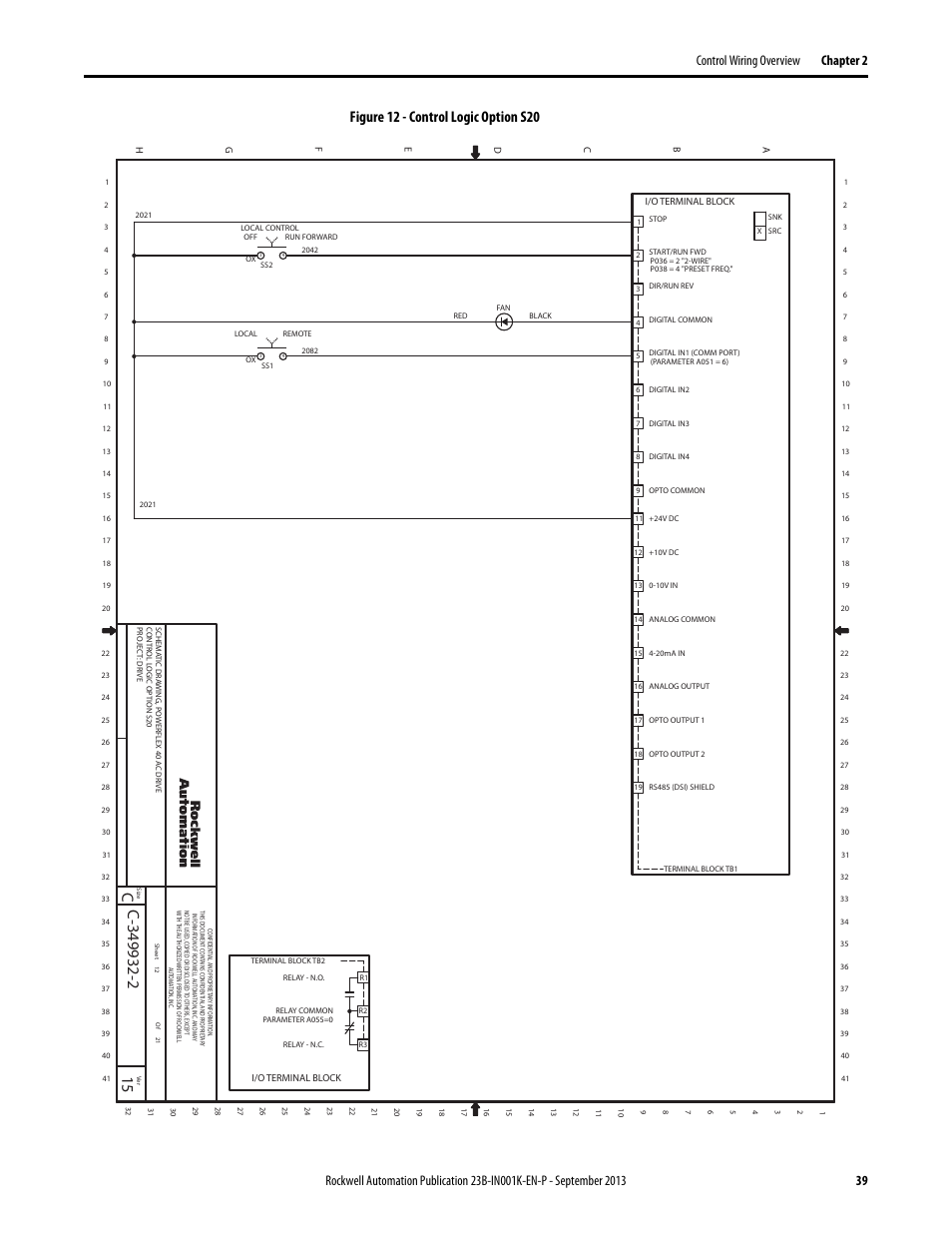 Figure 12 - control logic option s20 | Rockwell Automation 22B PowerFlex 40 Configured AC Drives User Manual | Page 39 / 62