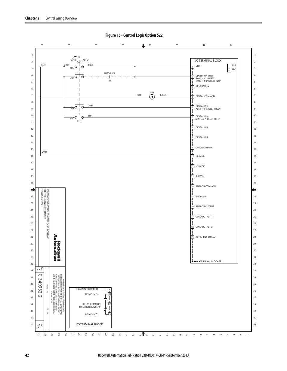 Figure 15 - control logic option s22 | Rockwell Automation 22B PowerFlex 40 Configured AC Drives User Manual | Page 42 / 62