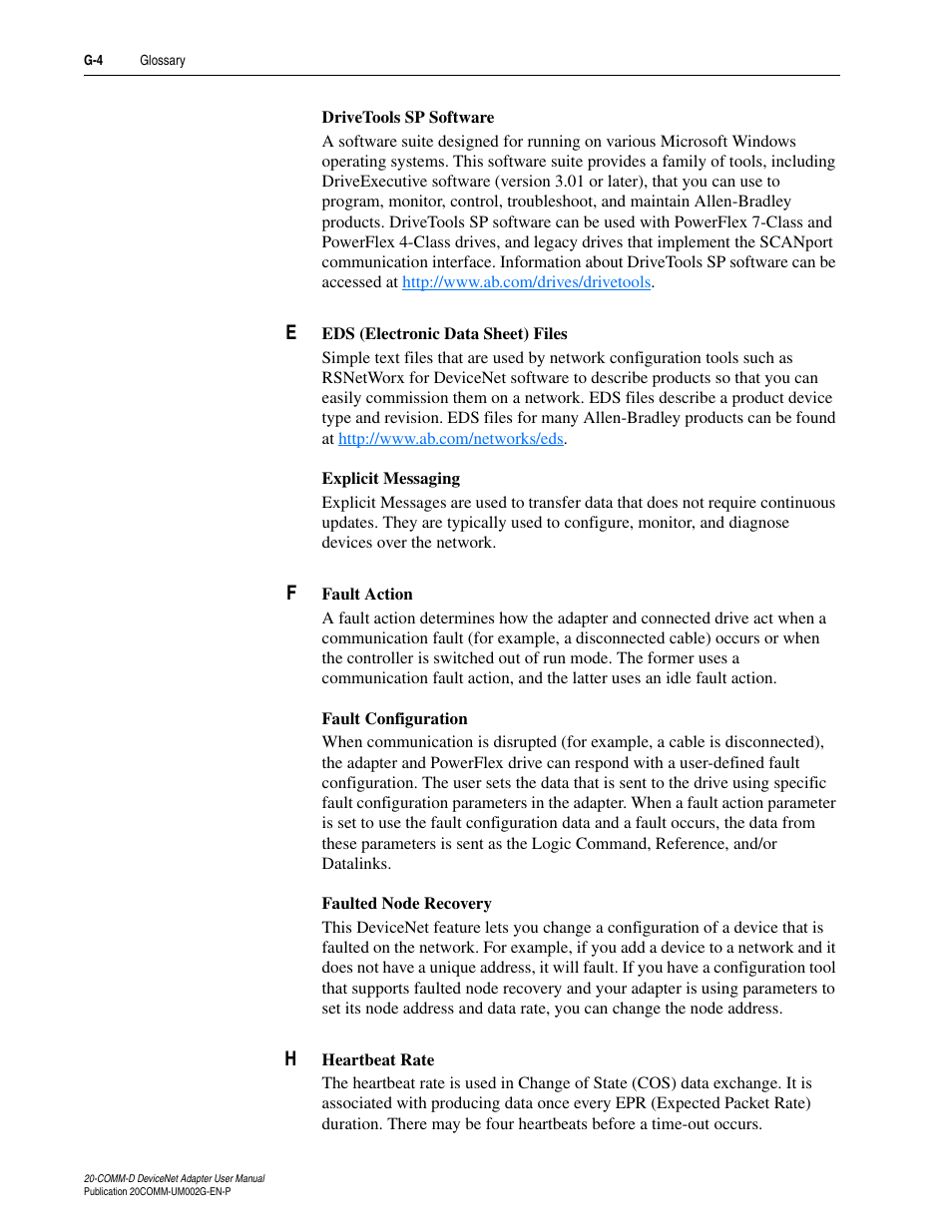 Rockwell Automation 20-COMM-D DeviceNet Adapter Series B FRN 2.xxx User Manual | Page 234 / 246