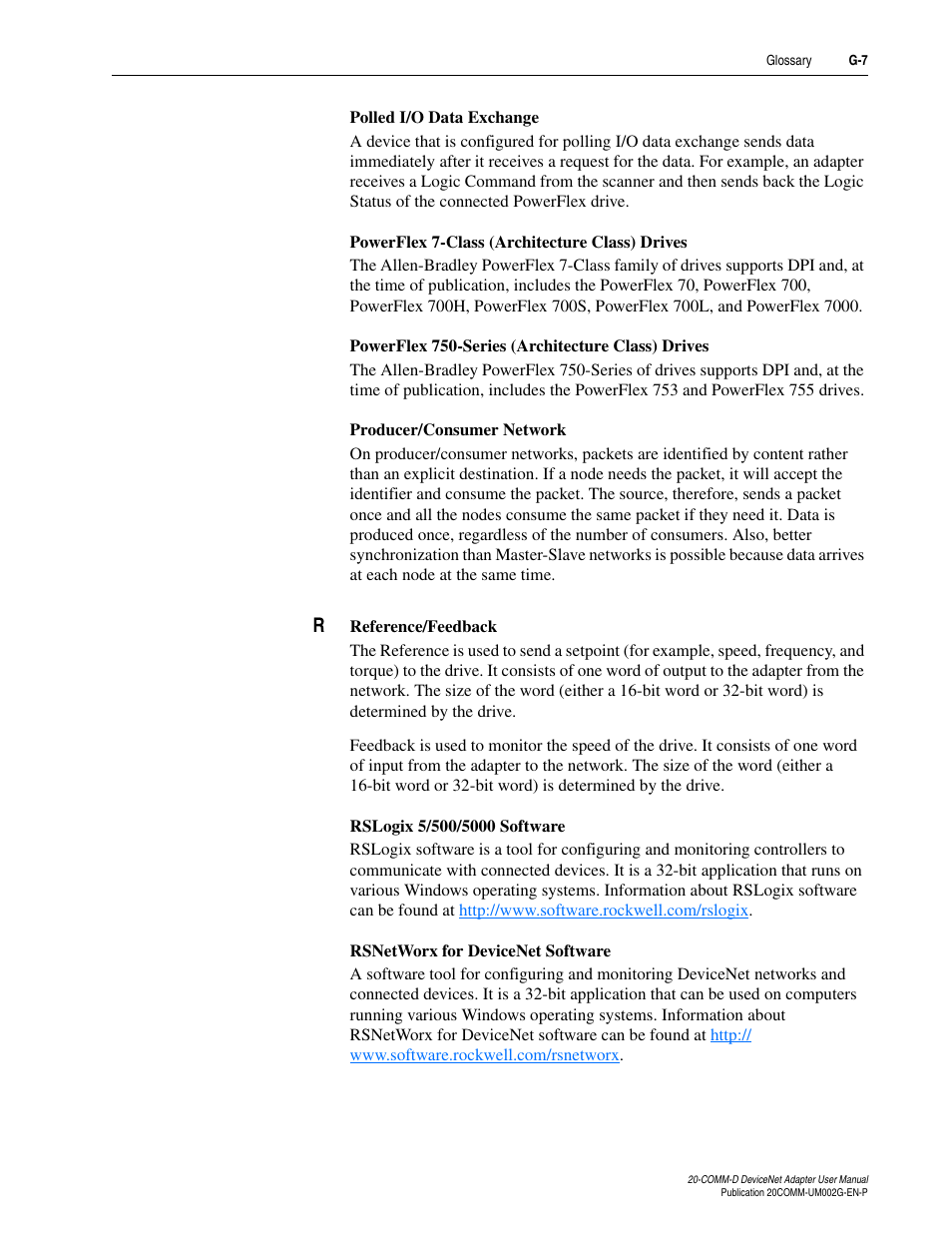 Rockwell Automation 20-COMM-D DeviceNet Adapter Series B FRN 2.xxx User Manual | Page 237 / 246