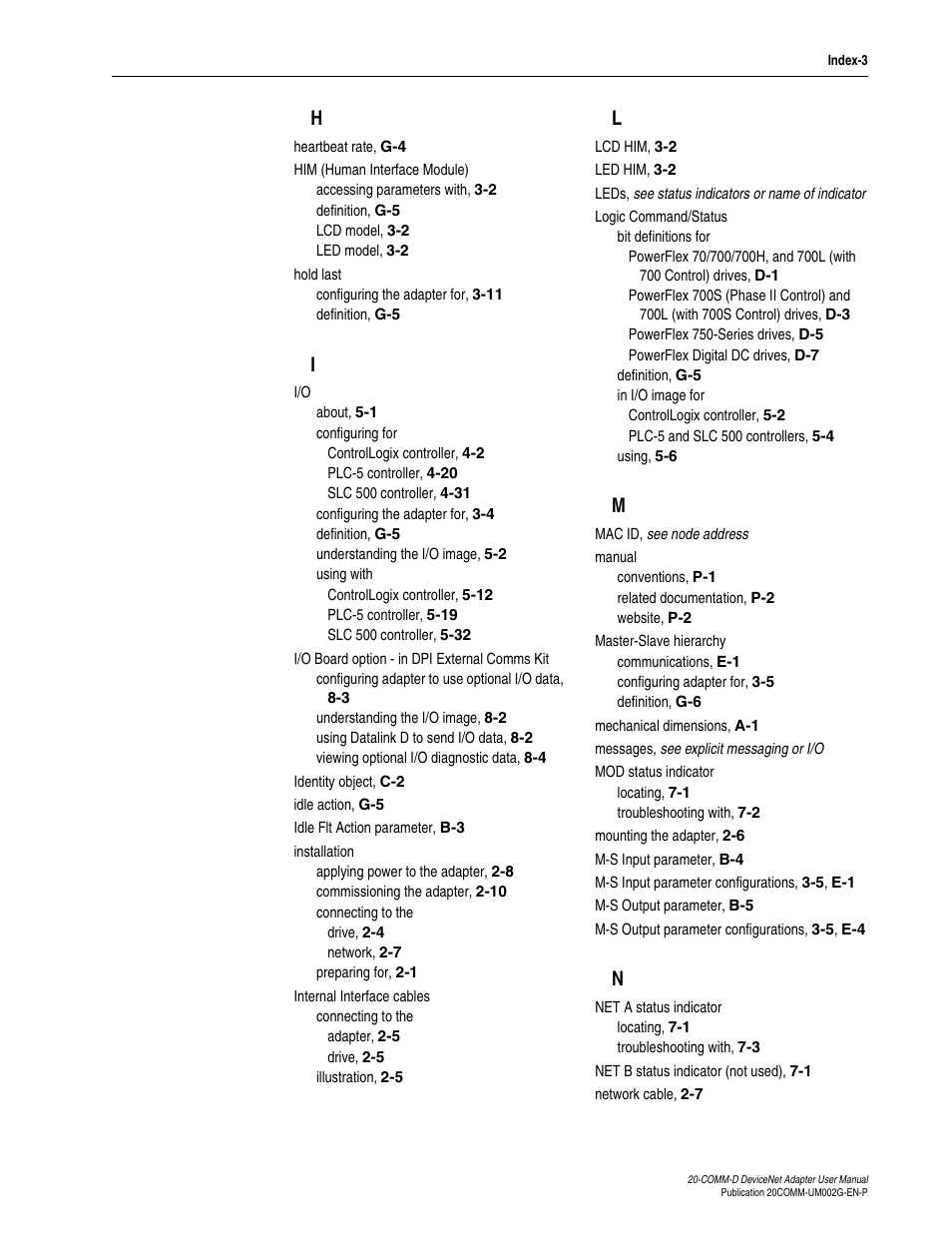 Rockwell Automation 20-COMM-D DeviceNet Adapter Series B FRN 2.xxx User Manual | Page 241 / 246