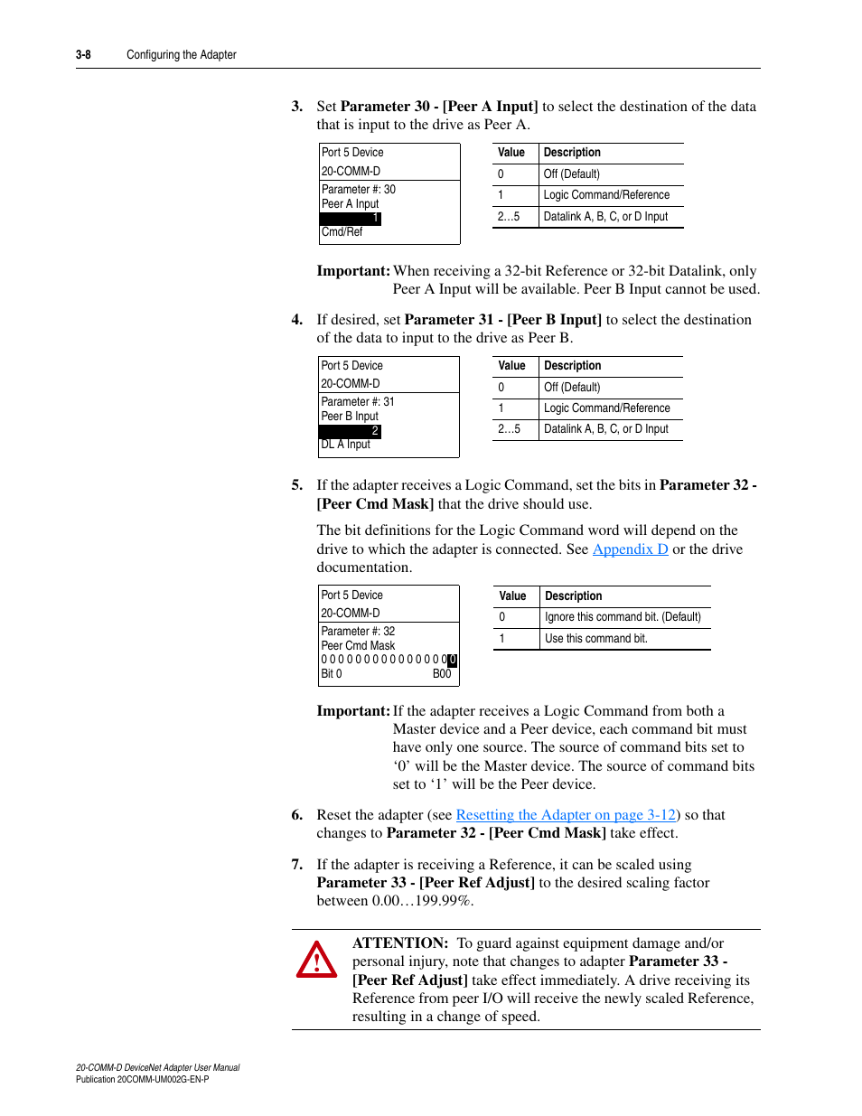 Rockwell Automation 20-COMM-D DeviceNet Adapter Series B FRN 2.xxx User Manual | Page 36 / 246