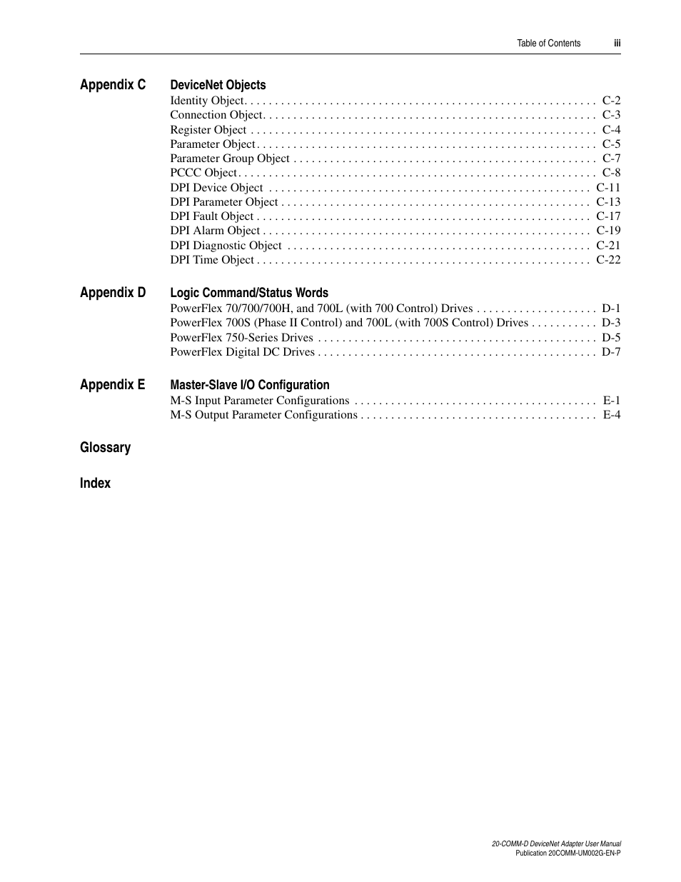 Rockwell Automation 20-COMM-D DeviceNet Adapter Series B FRN 2.xxx User Manual | Page 7 / 246