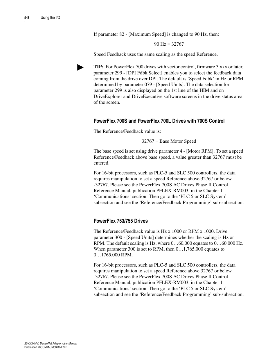 Powerflex 753/755 drives | Rockwell Automation 20-COMM-D DeviceNet Adapter Series B FRN 2.xxx User Manual | Page 92 / 246