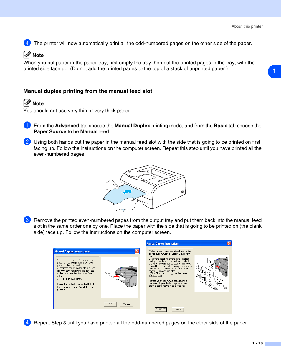 Manual duplex printing from the manual feed slot | Brother HL-2070N  EN User Manual | Page 25 / 109