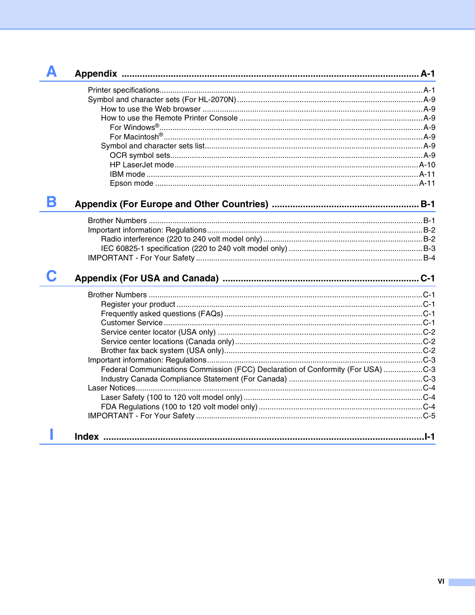 Brother HL-2070N  EN User Manual | Page 7 / 109