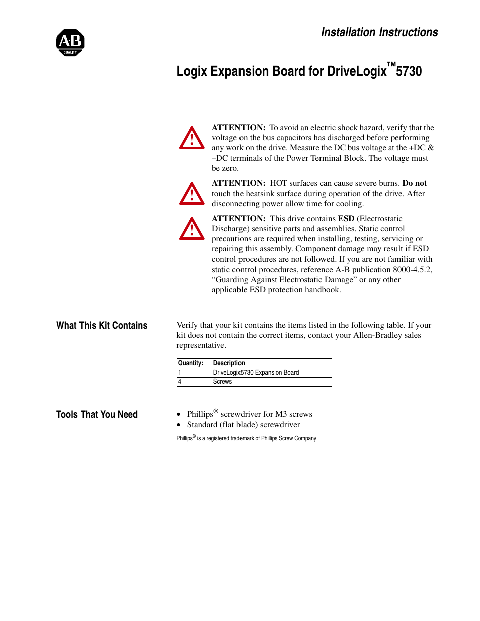 Rockwell Automation 20D-DL2-LEBO DriveLogix5730 Logix Expansion Board User Manual | 8 pages