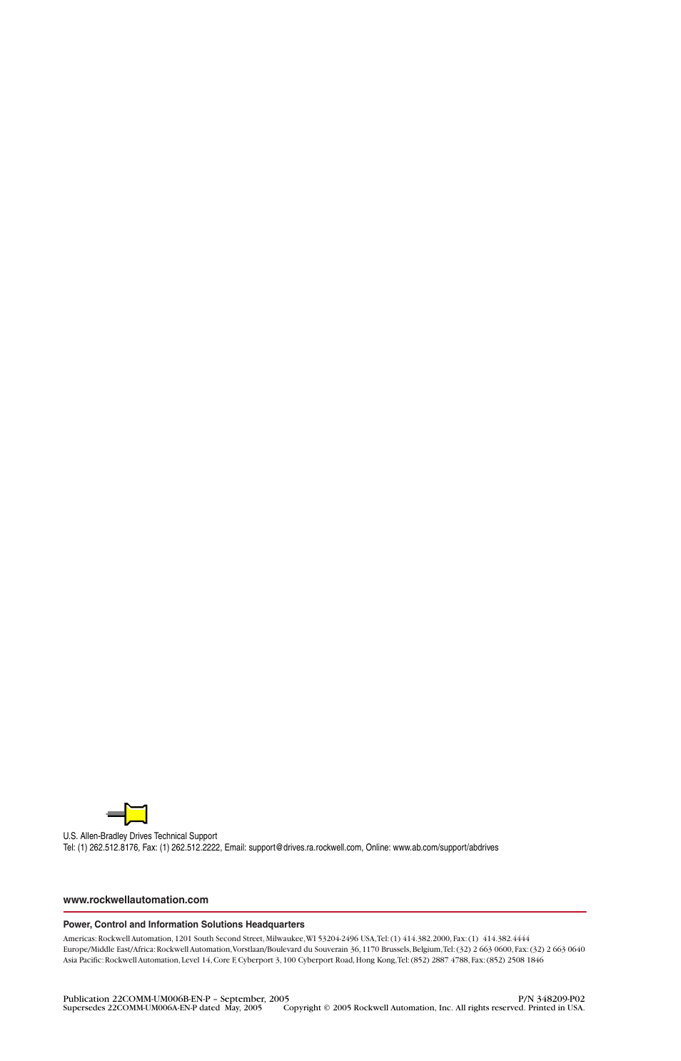 Back cover/pub no./date | Rockwell Automation 22-COMM-C ControlNet Adapter User Manual | Page 164 / 164
