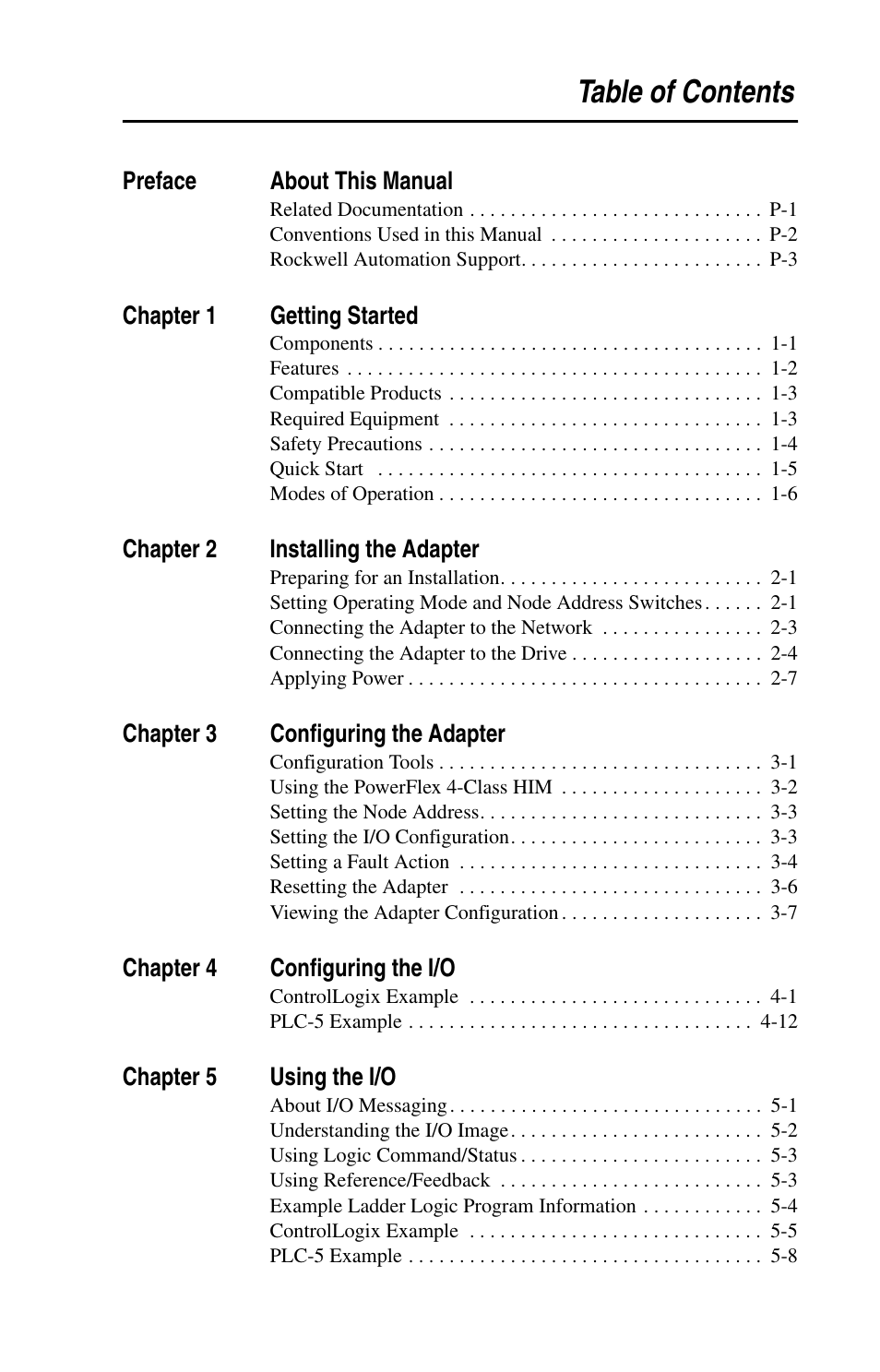 Rockwell Automation 22-COMM-C ControlNet Adapter User Manual | Page 5 / 164