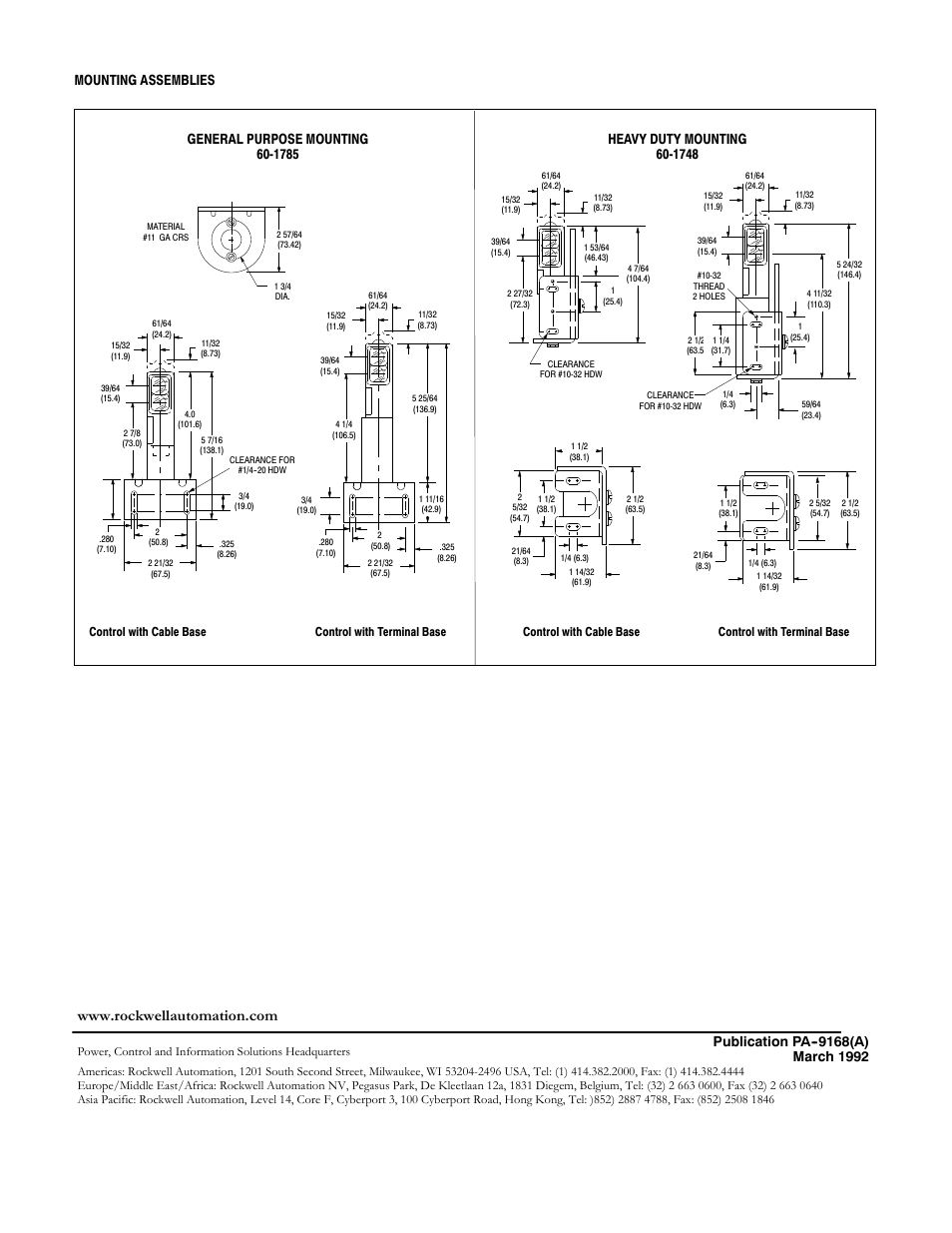 Mounting assemblies | Rockwell Automation 42DBS-5100 Background Suppression with Timing PHOTOSWITCH User Manual | Page 4 / 4
