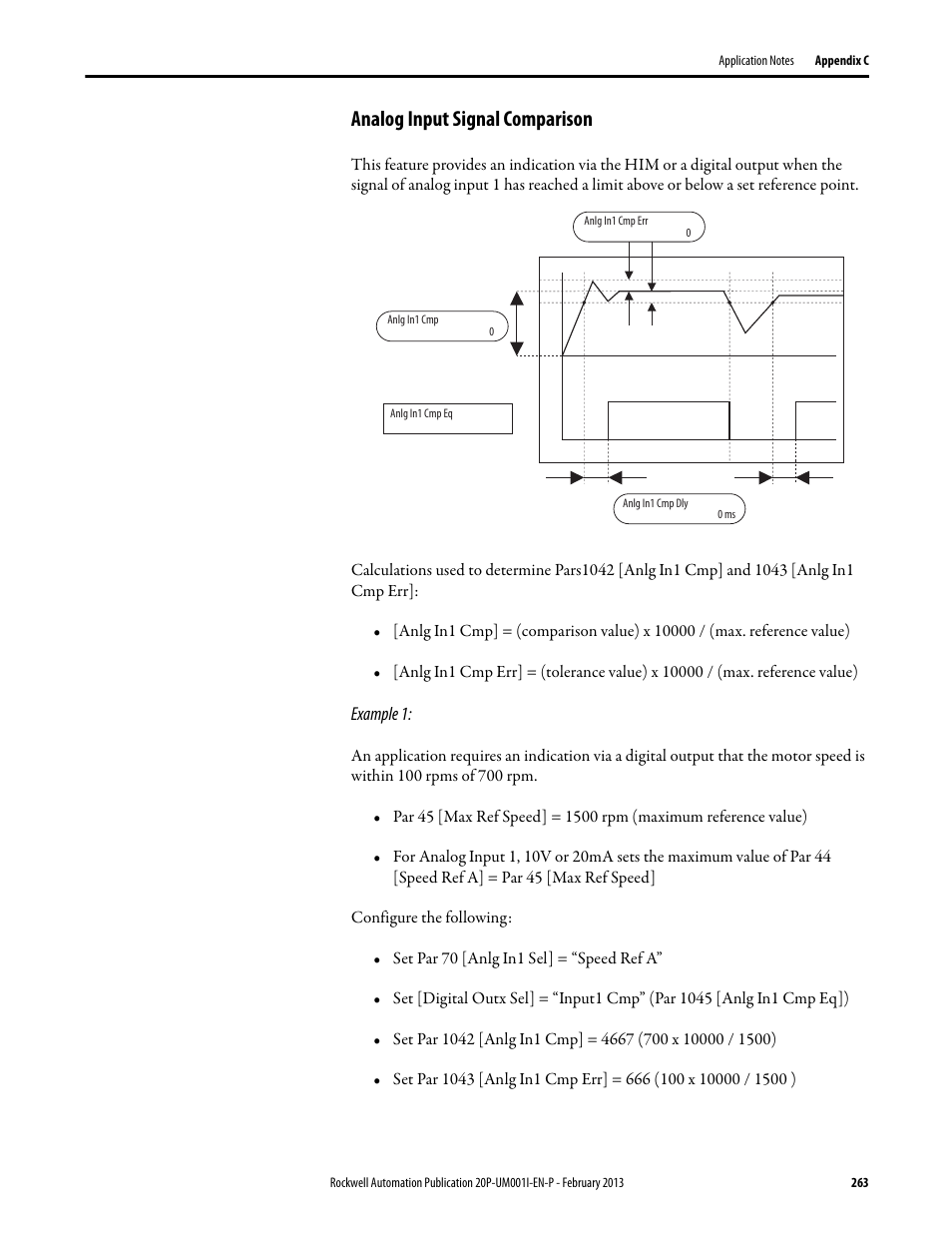 Analog input signal comparison, See analog input signal comparison, See analog input signal comparison on | Rockwell Automation 20P PowerFlex Digital DC Drive User Manual | Page 263 / 376