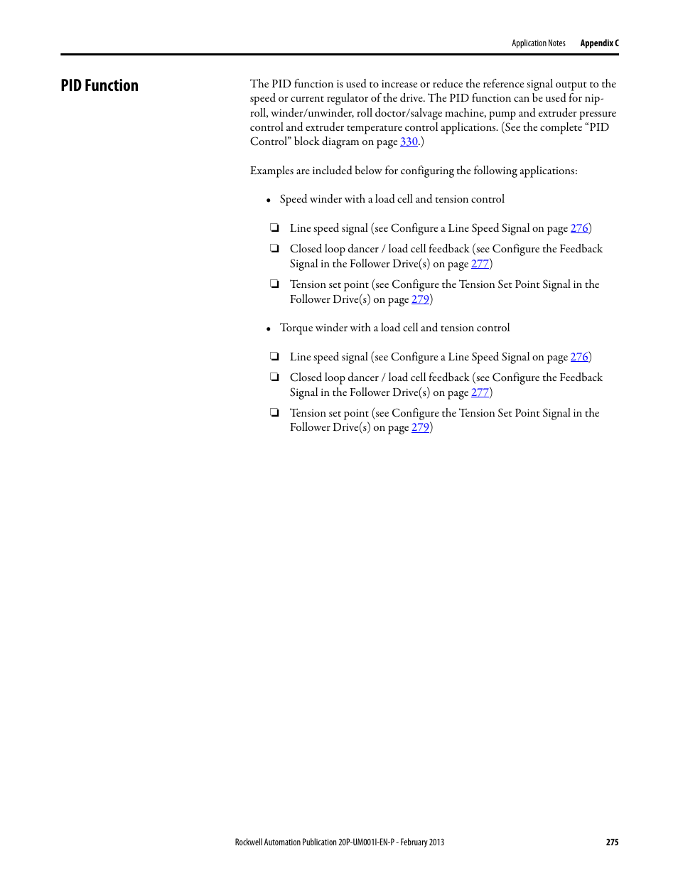 Pid function | Rockwell Automation 20P PowerFlex Digital DC Drive User Manual | Page 275 / 376