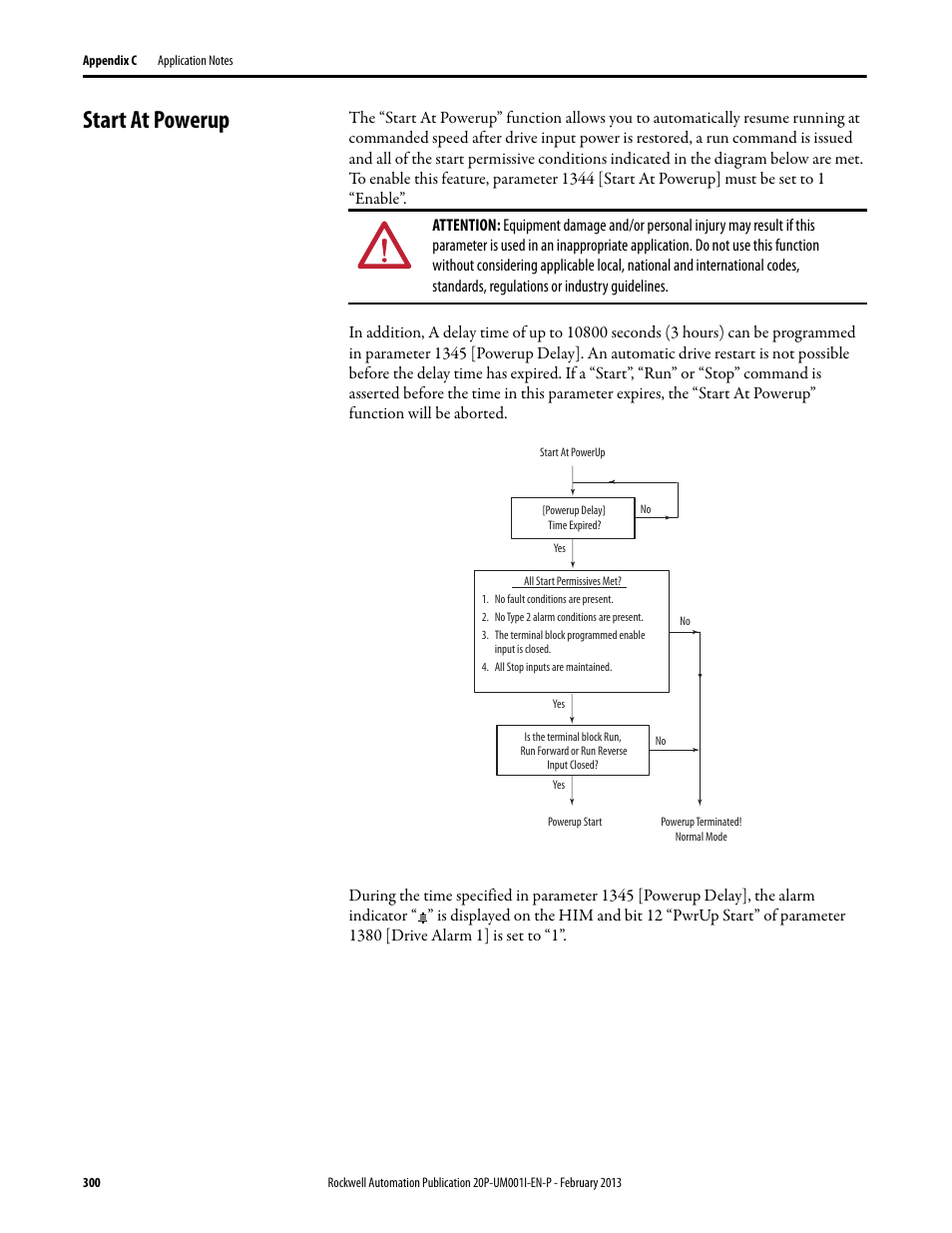 Start at powerup, Start at powerup on, For mor | Rockwell Automation 20P PowerFlex Digital DC Drive User Manual | Page 300 / 376