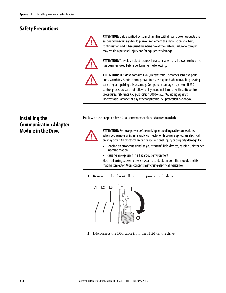 Safety precautions | Rockwell Automation 20P PowerFlex Digital DC Drive User Manual | Page 338 / 376