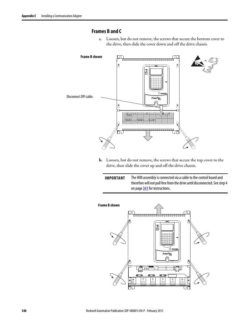 Frames b and c | Rockwell Automation 20P PowerFlex Digital DC Drive User Manual | Page 340 / 376