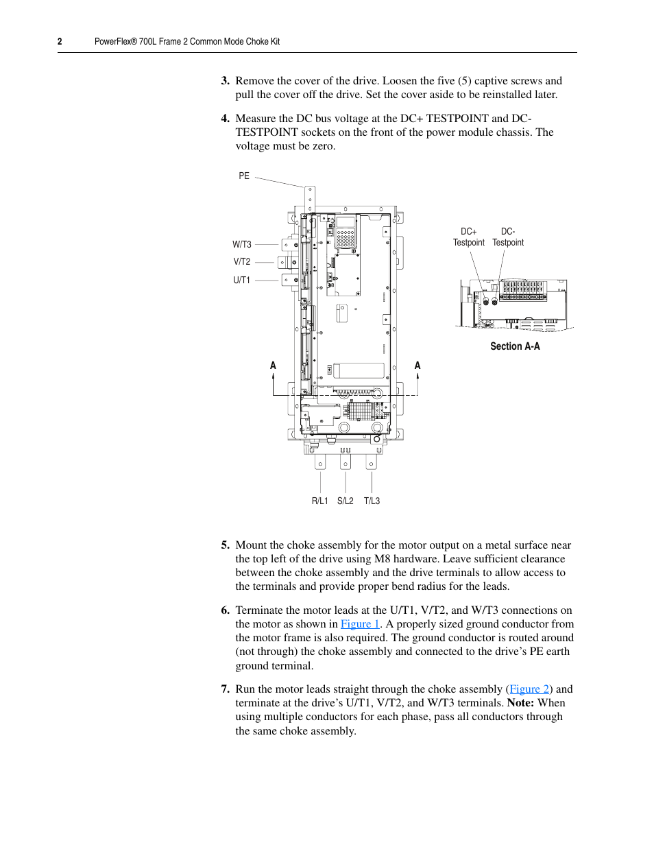 Rockwell Automation 20L PowerFlex 700L Frame 2 Common Mode Choke Kit User Manual | Page 2 / 4