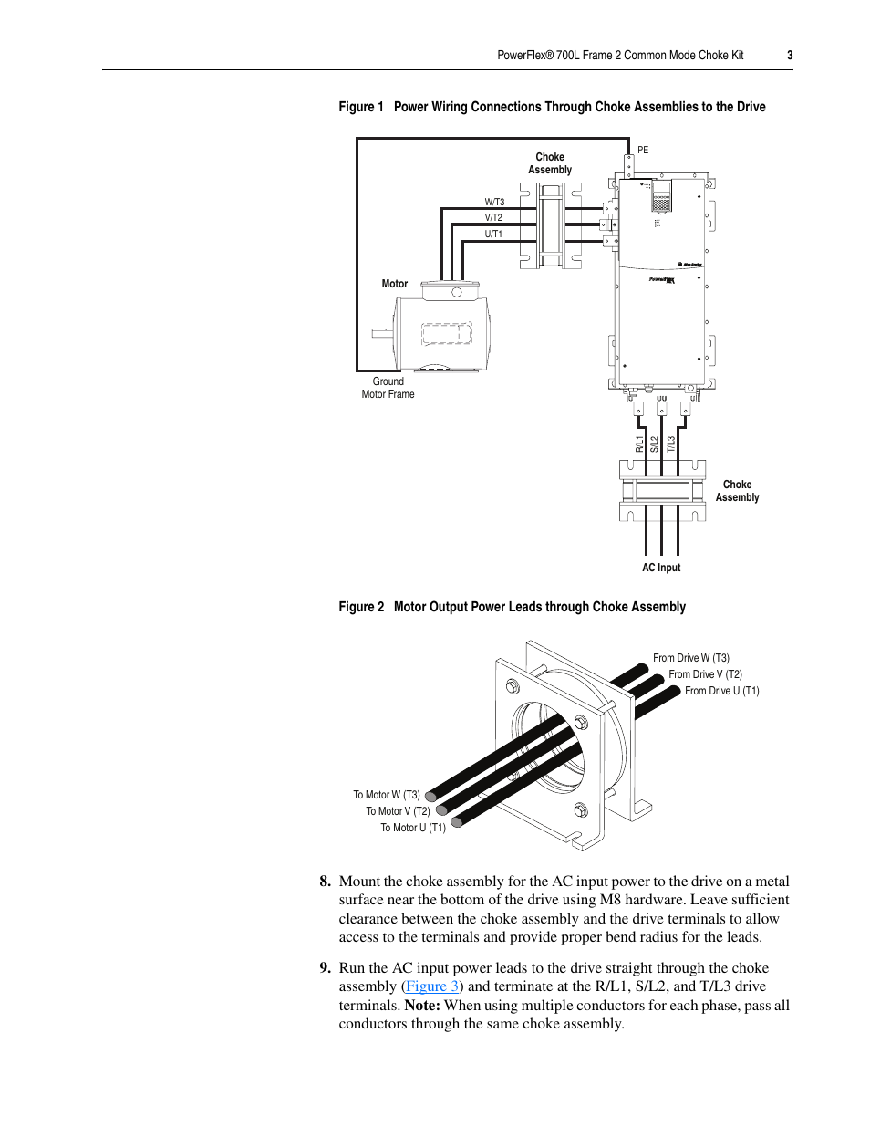 Rockwell Automation 20L PowerFlex 700L Frame 2 Common Mode Choke Kit User Manual | Page 3 / 4