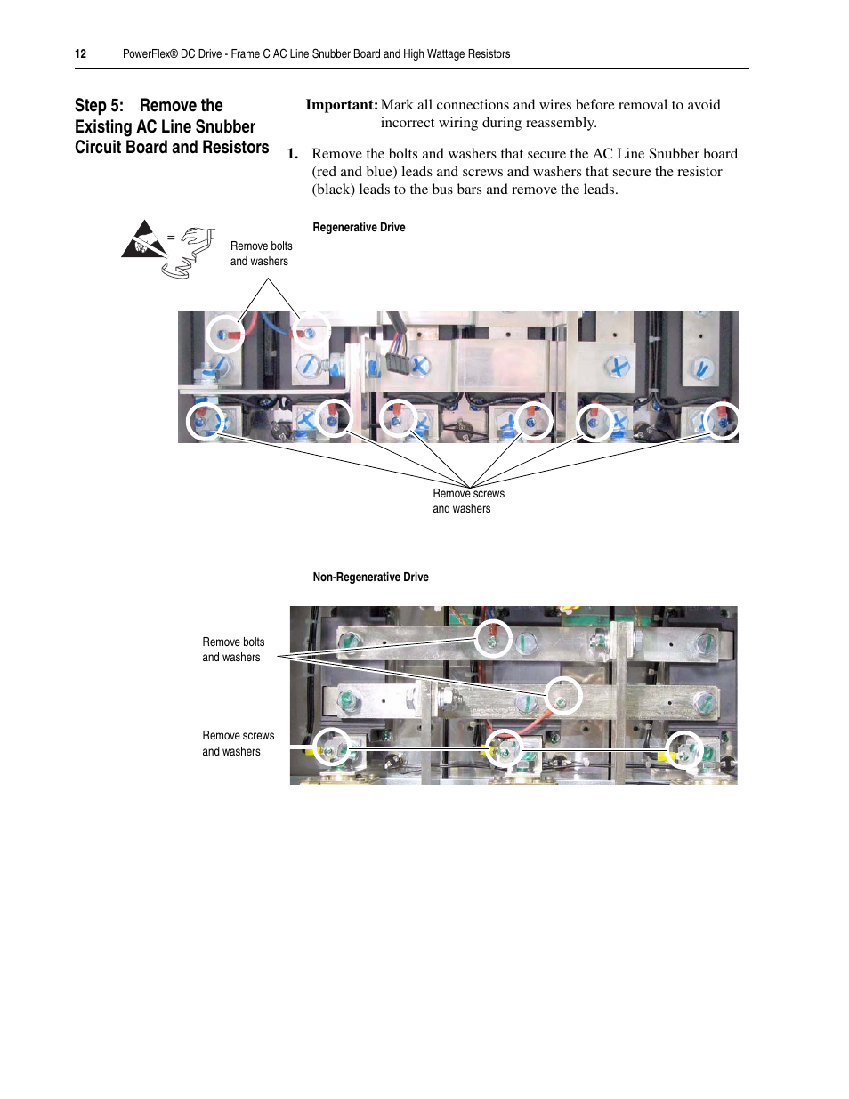 Rockwell Automation 20P PowerFlex DC Drive - Frame C AC Line Snubber Board and High Wattage Resistors User Manual | Page 12 / 16