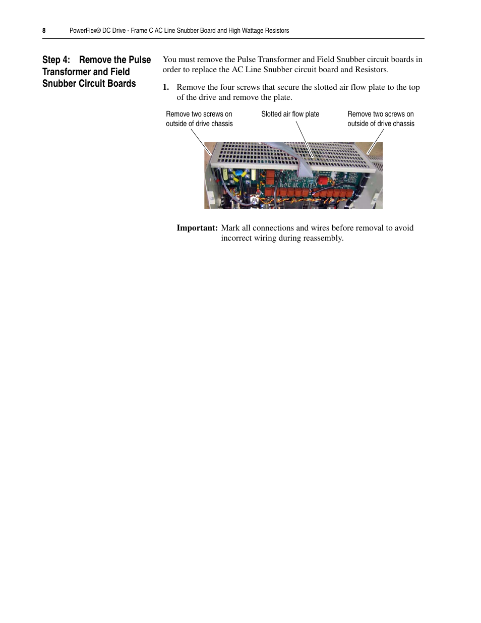 Rockwell Automation 20P PowerFlex DC Drive - Frame C AC Line Snubber Board and High Wattage Resistors User Manual | Page 8 / 16