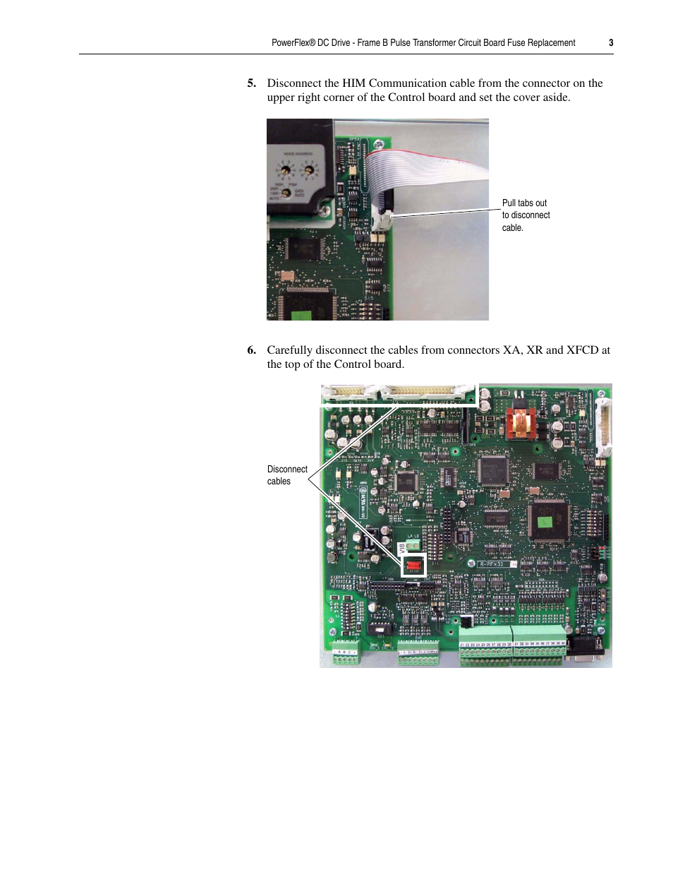 Rockwell Automation 20P PowerFlex DC Drive - Frame B Pulse Transformer Circuit Board Fuse Replacement User Manual | Page 3 / 4