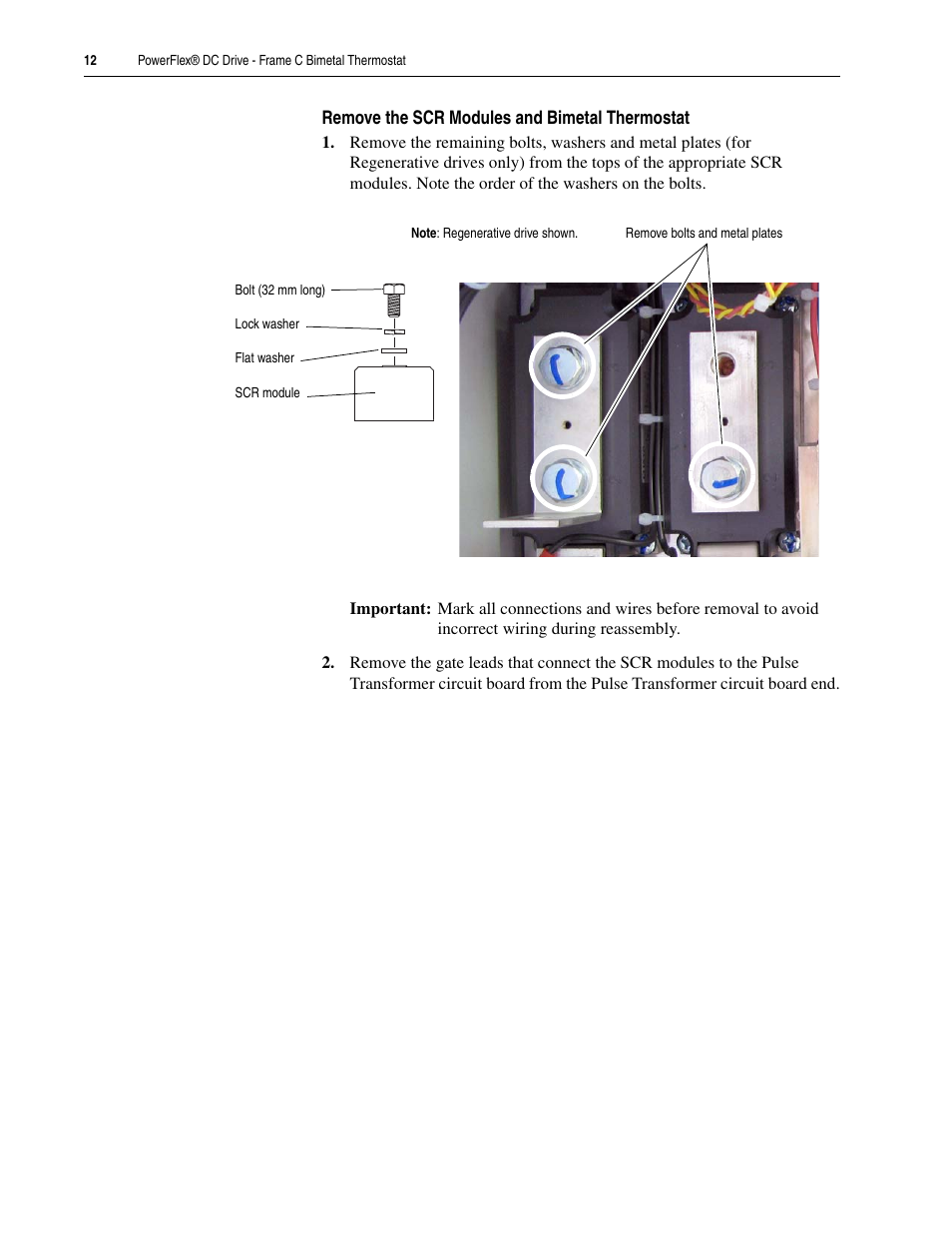 Rockwell Automation 20P PowerFlex DC Drive - Frame C Bimetal Thermostat User Manual | Page 12 / 16