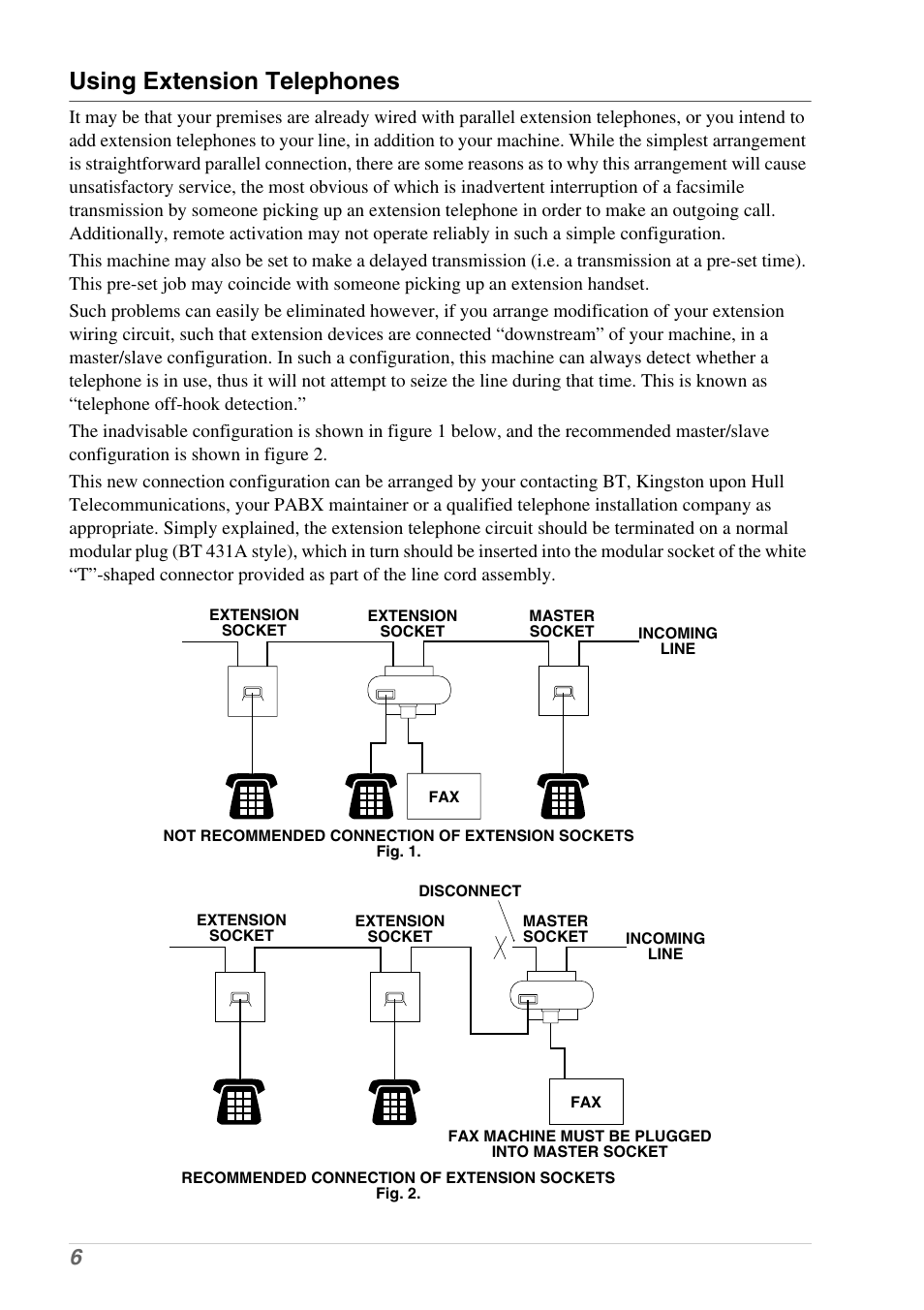 Using extension telephones | Brother 1030e User Manual | Page 12 / 108