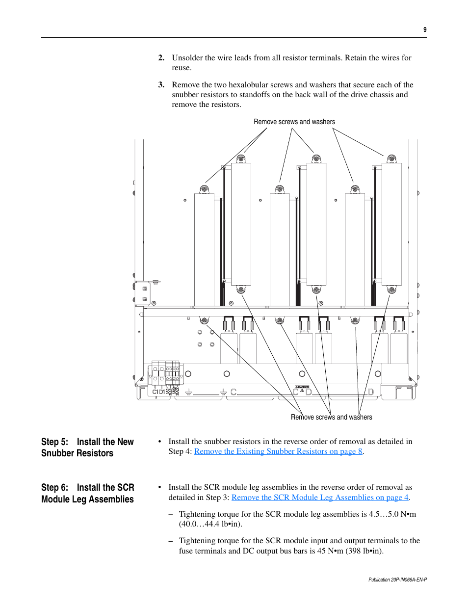 Rockwell Automation 20P PowerFlex DC Drive - Frame D Snubber Resistors User Manual | Page 9 / 10