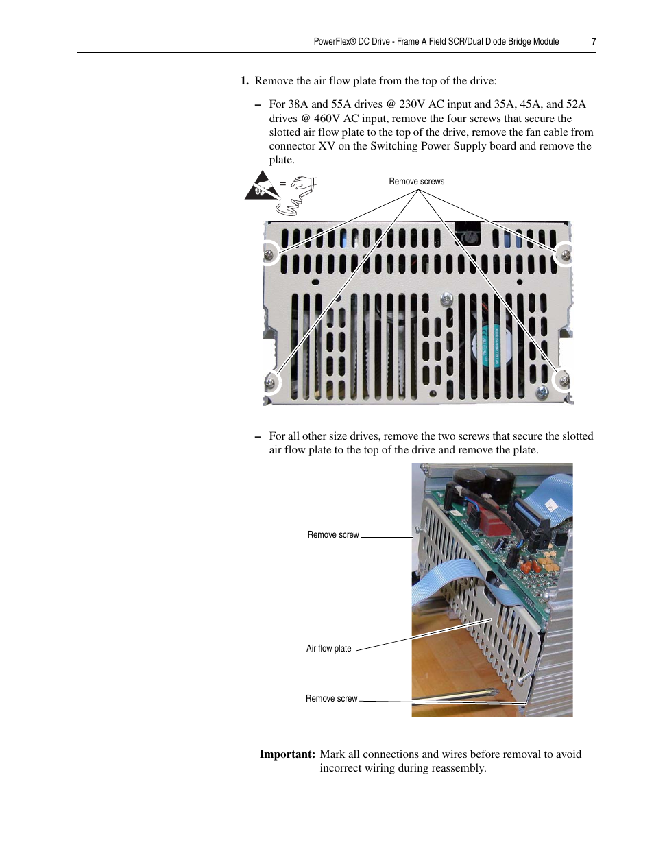 Rockwell Automation 20P PowerFlex DC Drive - Frame A Field SCR/Dual Diode Bridge Module User Manual | Page 7 / 14