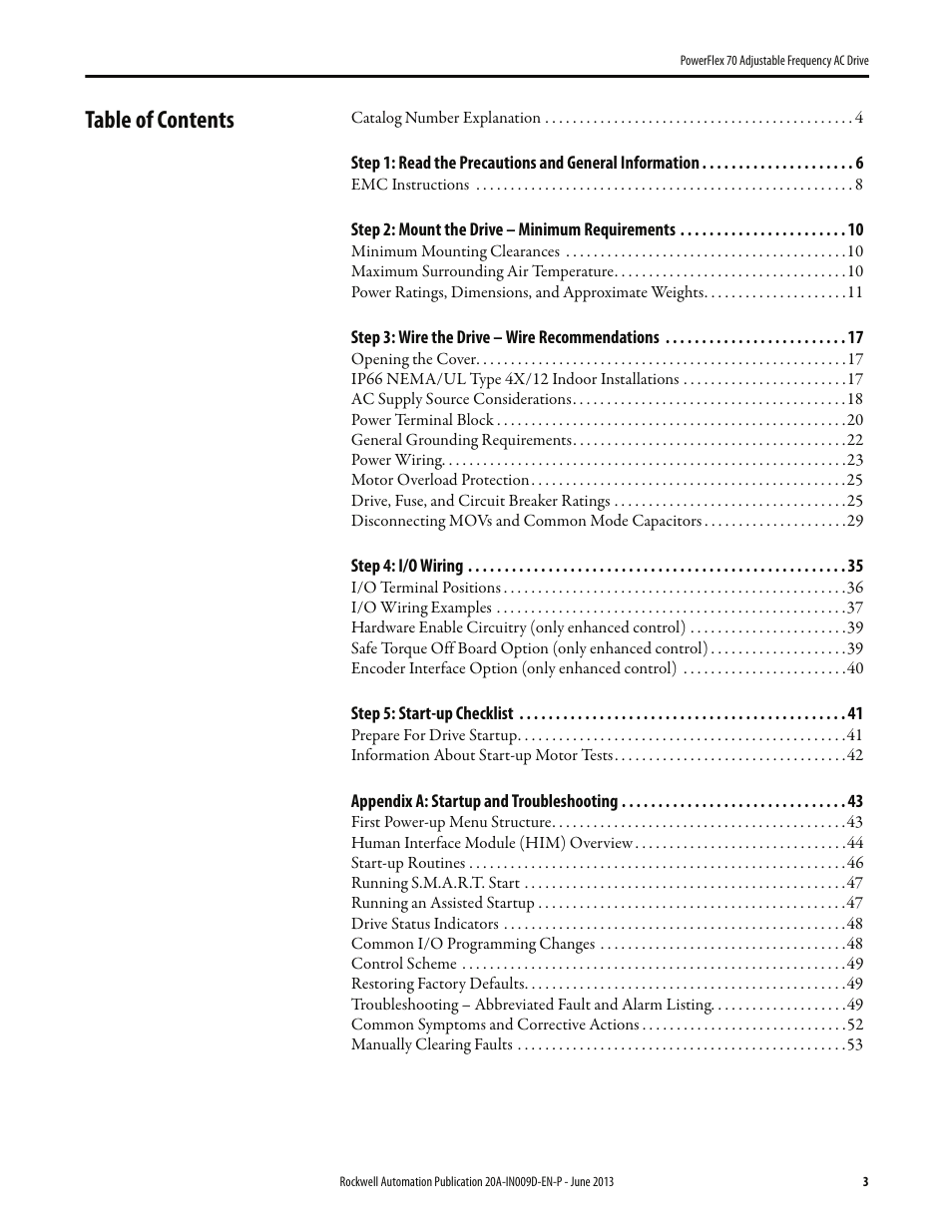 Rockwell Automation 20A PowerFlex 70 Adjustable Frequency AC Drive User Manual | Page 3 / 56