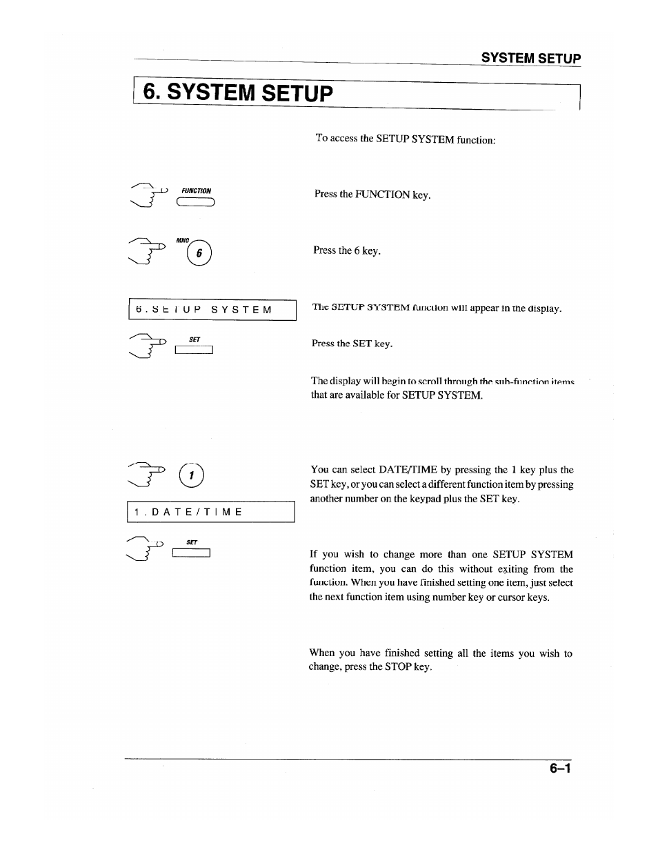 System setup | Brother INTELLIFAX 600 User Manual | Page 53 / 122