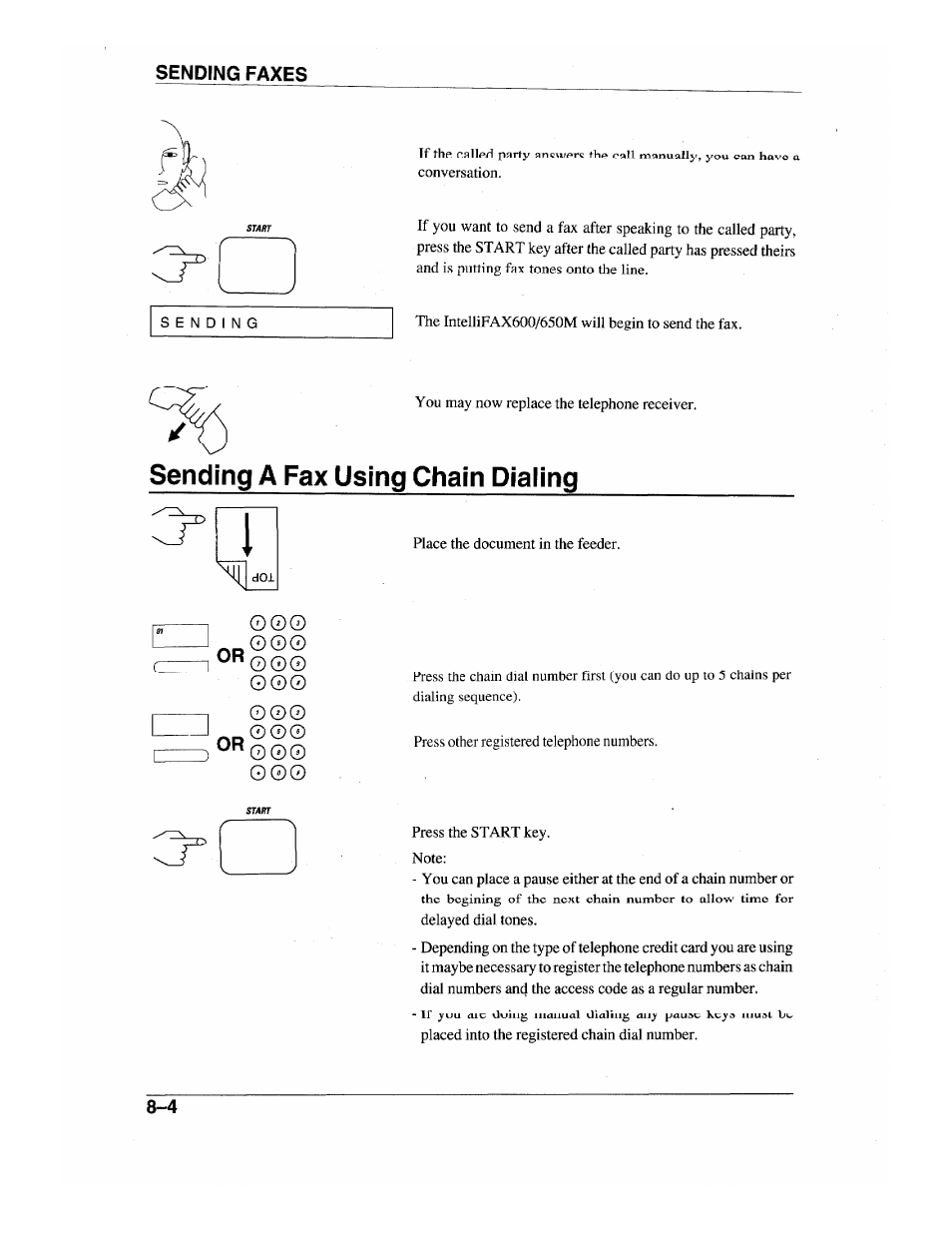 Sending a fax using chain dialing, O © 0 | Brother INTELLIFAX 600 User Manual | Page 72 / 122