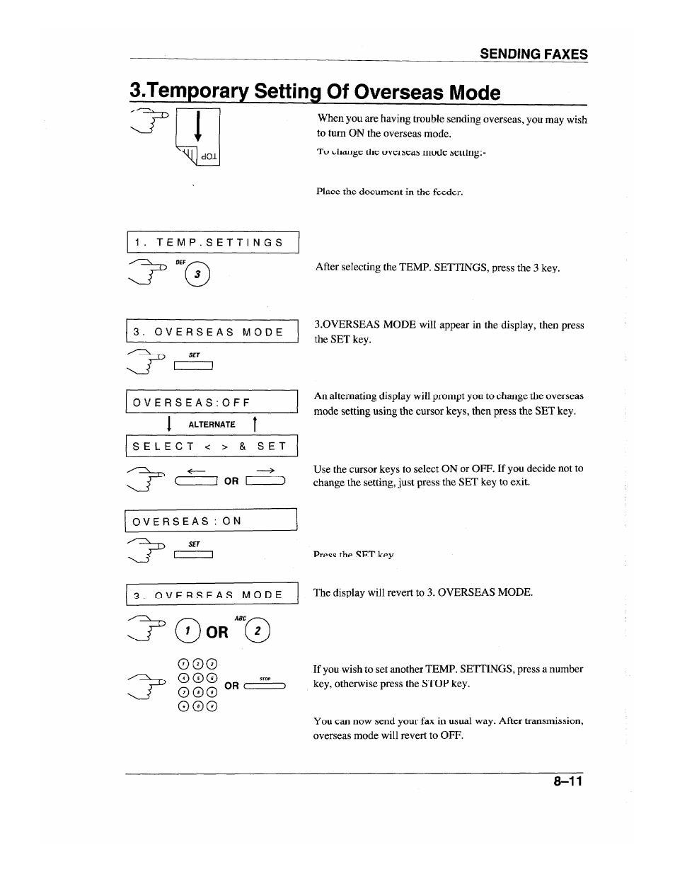Temporary setting of overseas mode | Brother INTELLIFAX 600 User Manual | Page 79 / 122