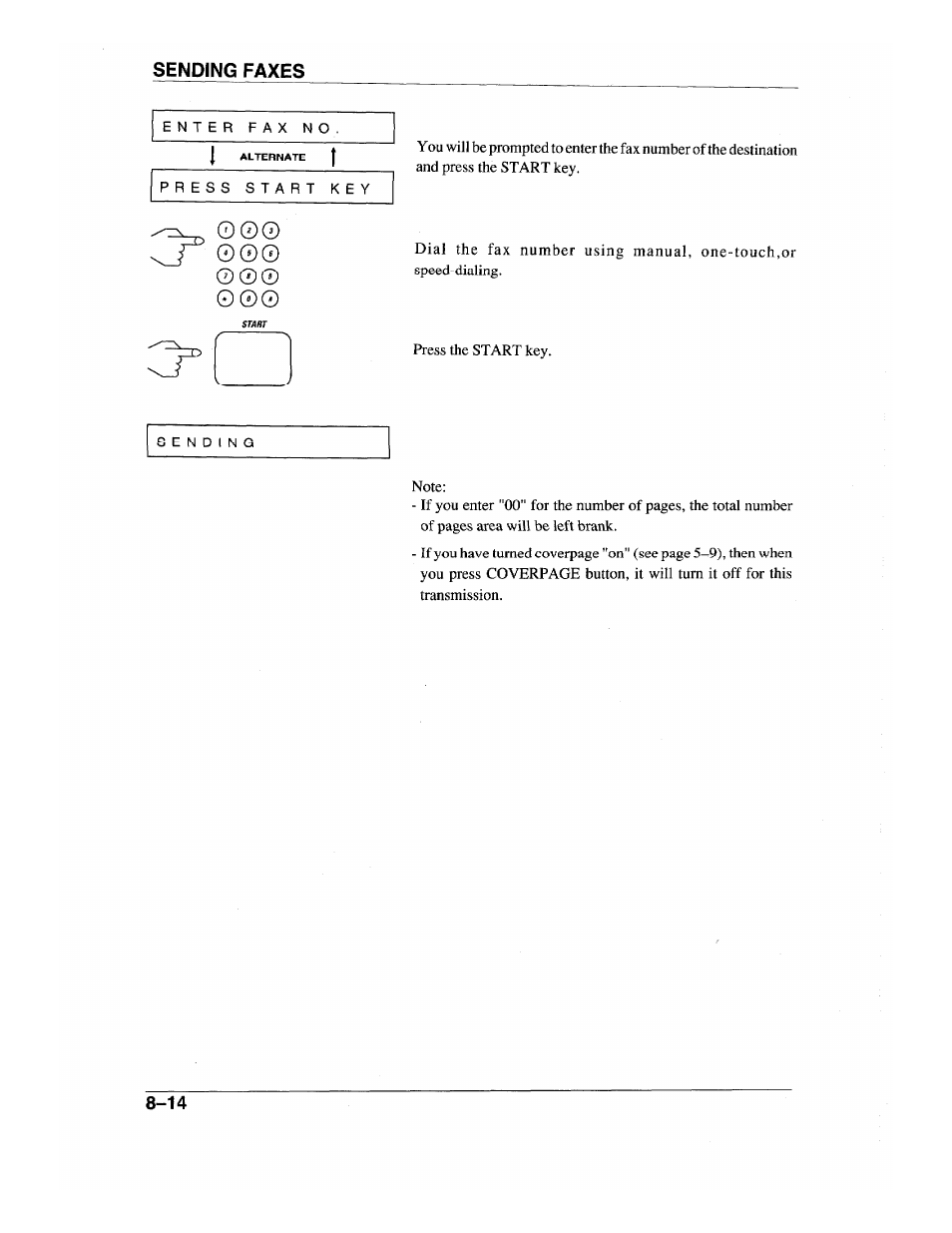 O 0 o, Sending faxes | Brother INTELLIFAX 600 User Manual | Page 82 / 122