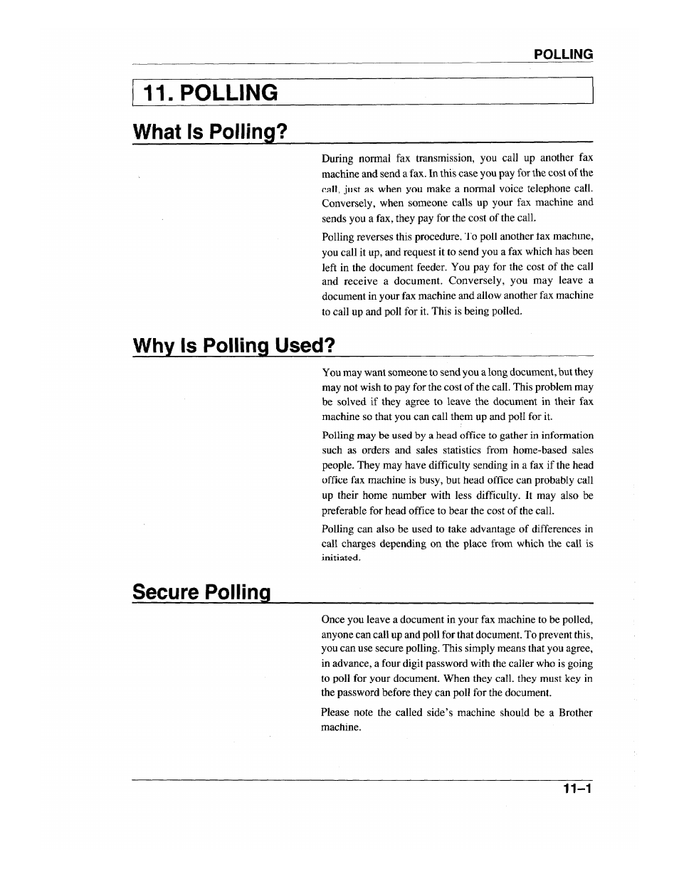 Polling, What is polling, Why is polling used | Secure polling, Polling what is polling | Brother INTELLIFAX 600 User Manual | Page 93 / 122
