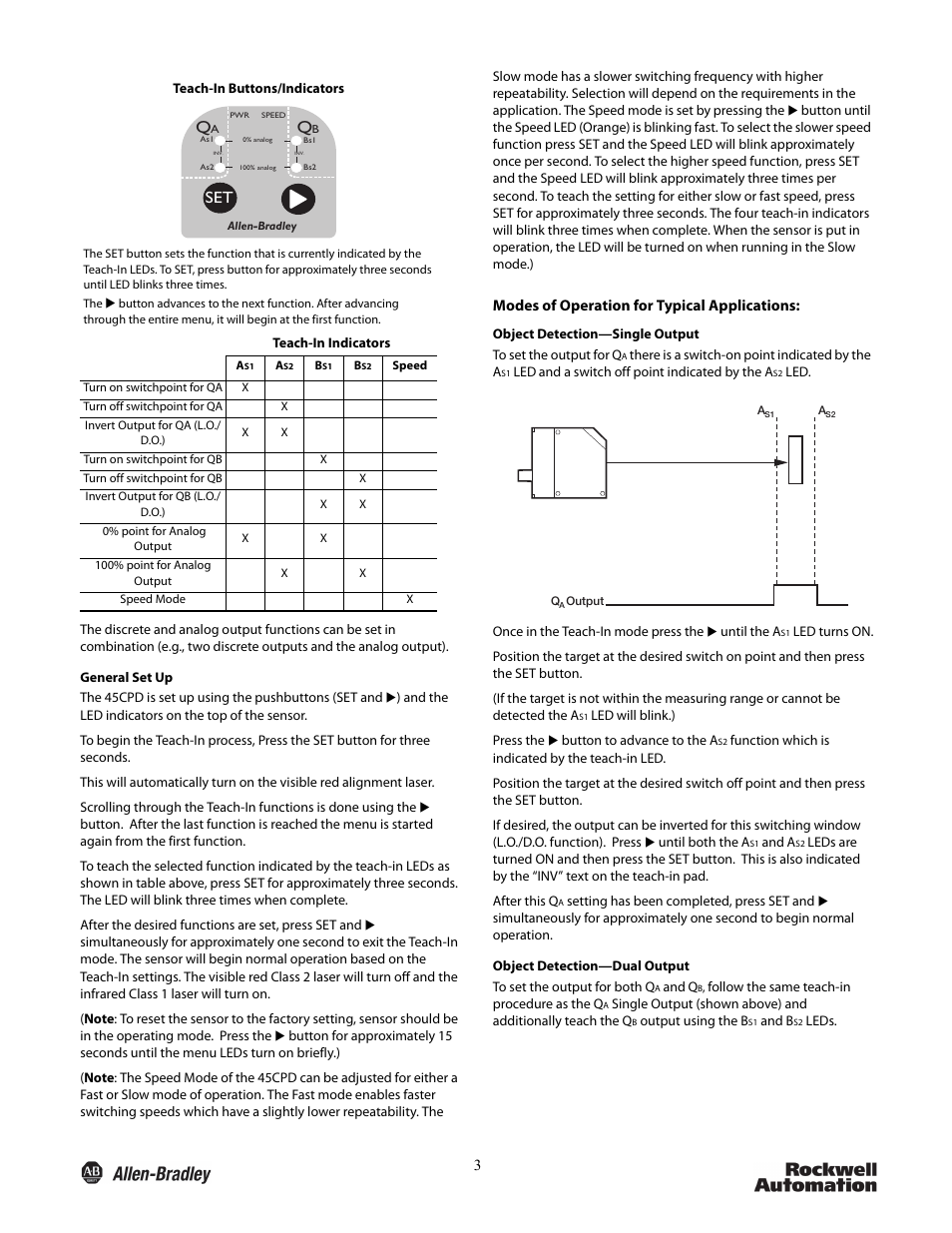 Rockwell Automation 45CPD Analog Laser Sensor User Manual | Page 3 / 4