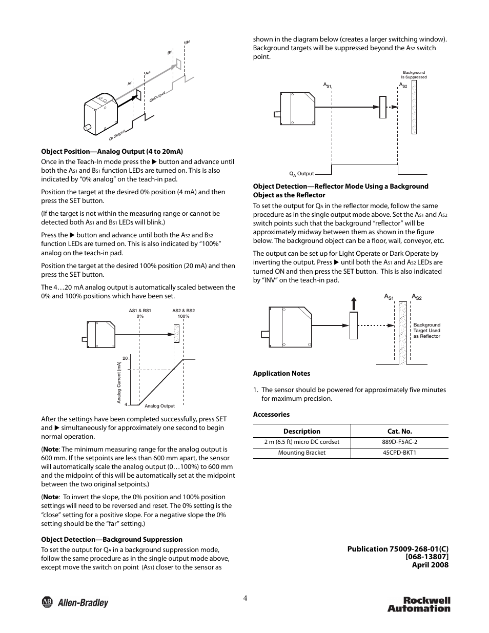 Rockwell Automation 45CPD Analog Laser Sensor User Manual | Page 4 / 4