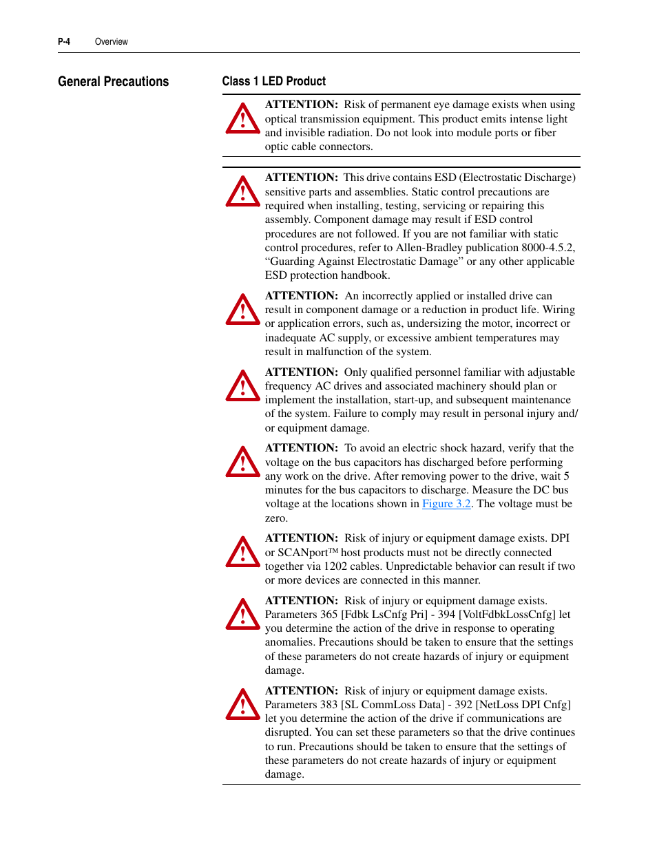 General precautions, Class 1 led product | Rockwell Automation LPM20  Liquid-Cooled AC Drive with High Performance Drive Control User Manual | Page 10 / 92