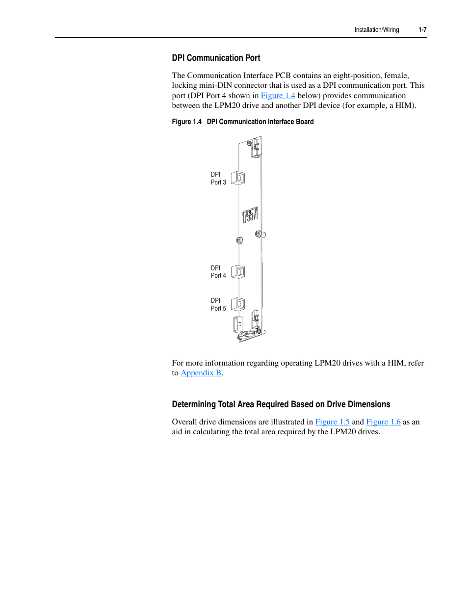 Dpi communication port | Rockwell Automation LPM20  Liquid-Cooled AC Drive with High Performance Drive Control User Manual | Page 19 / 92
