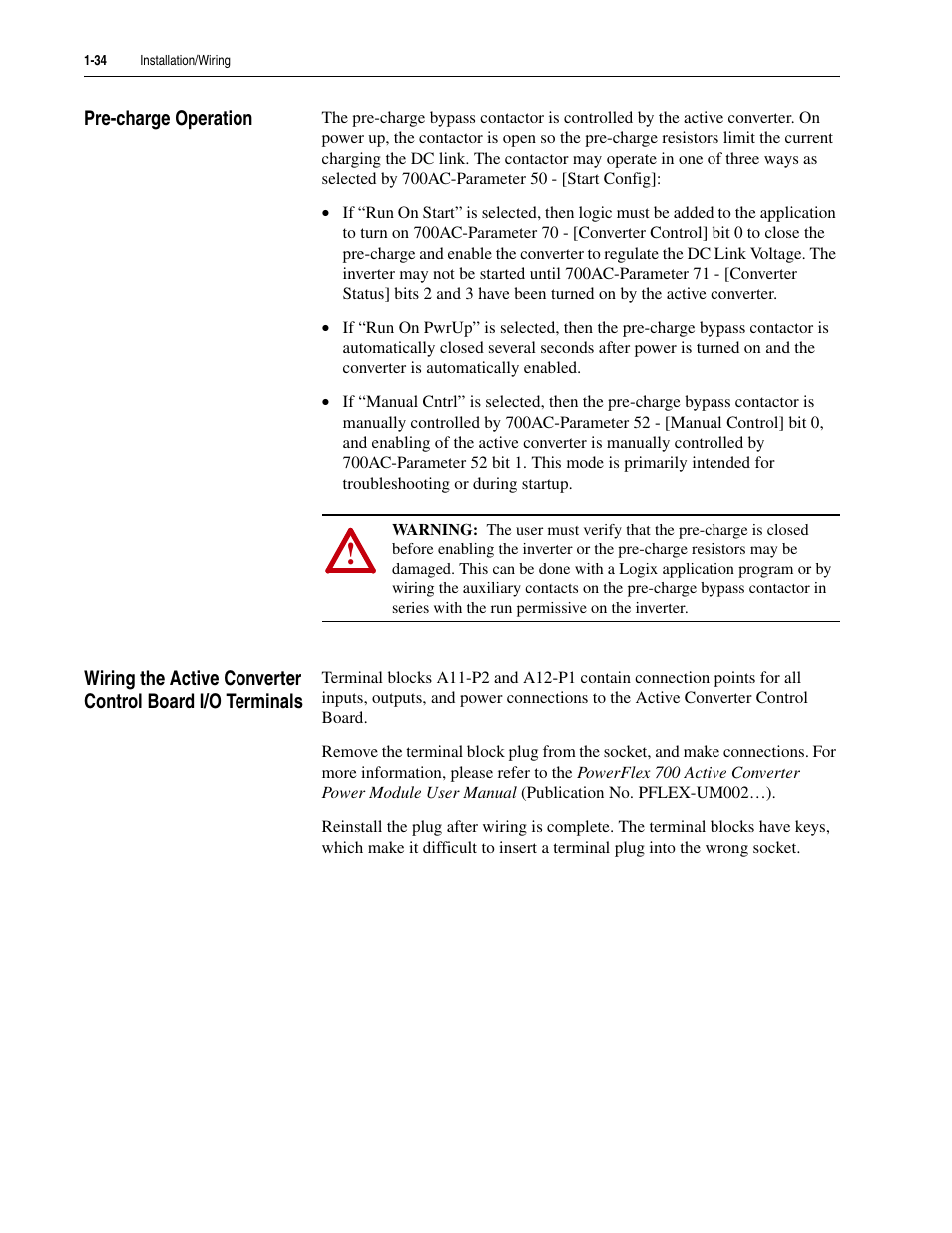 Pre-charge operation | Rockwell Automation LPM20  Liquid-Cooled AC Drive with High Performance Drive Control User Manual | Page 46 / 92