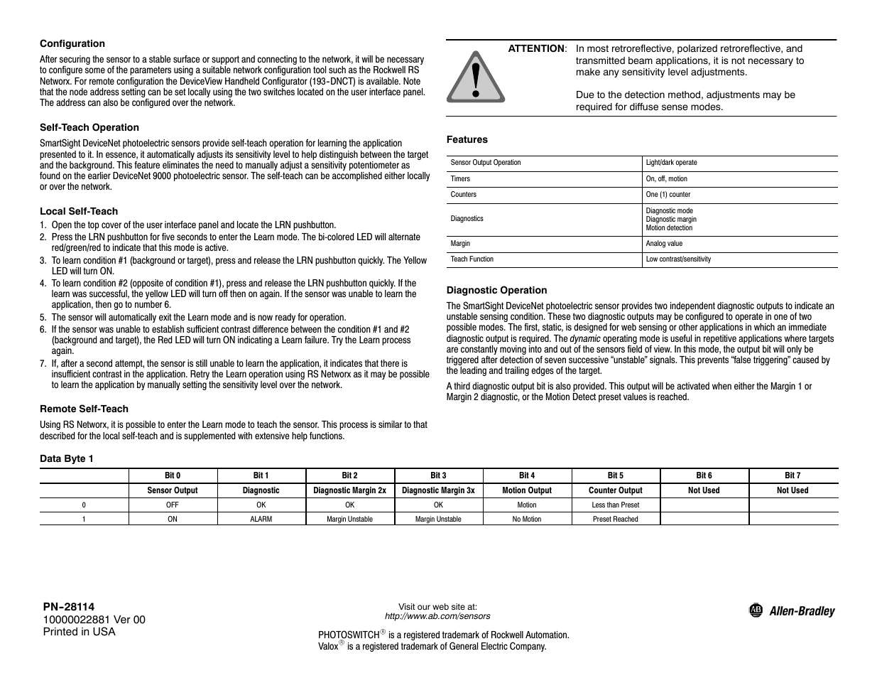 Rockwell Automation 42GNC_NF_NL_NP_NR_NU SmartSight DeviceNet PHOTOSWITCH Photoelectric Sensors User Manual | Page 4 / 4