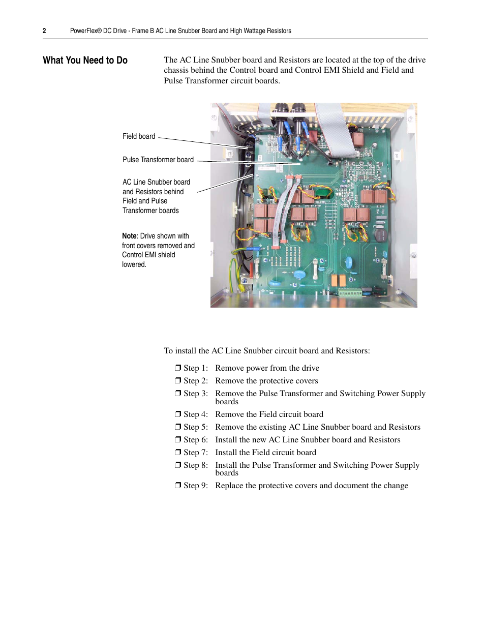 What you need to do | Rockwell Automation 20P PowerFlex DC Drive - Frame B AC Line Snubber Board and High Wattage Resistors User Manual | Page 2 / 18