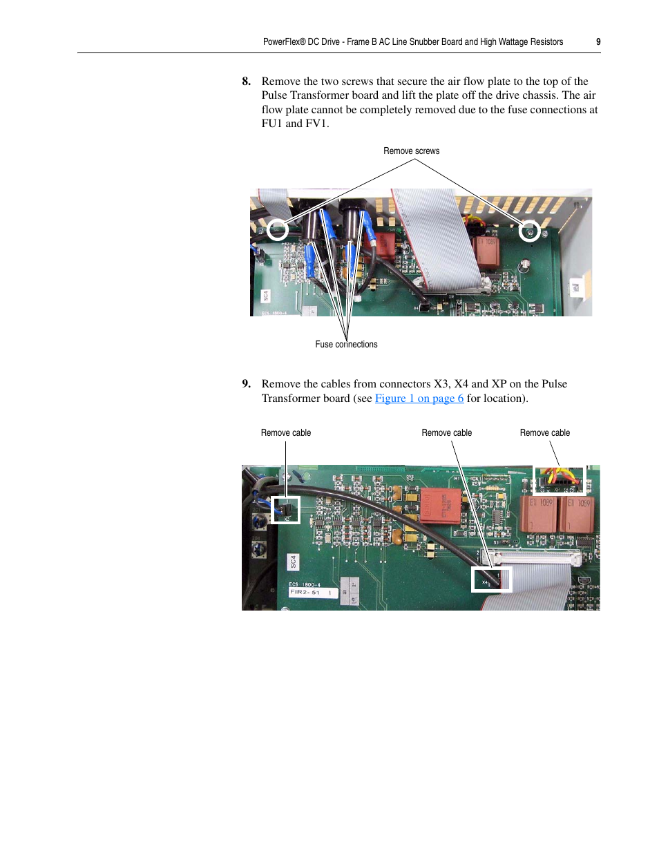 Rockwell Automation 20P PowerFlex DC Drive - Frame B AC Line Snubber Board and High Wattage Resistors User Manual | Page 9 / 18