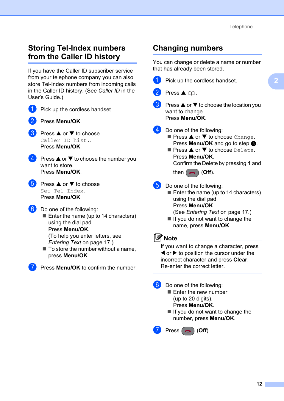 Changing numbers | Brother BCL-D60 User Manual | Page 23 / 43