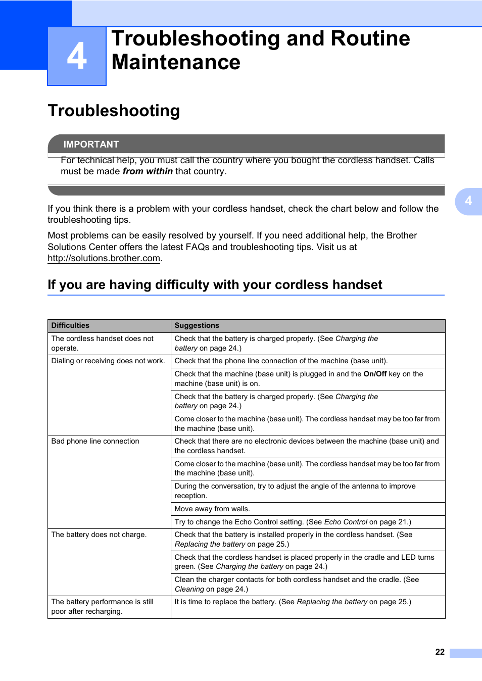 4 troubleshooting and routine maintenance, Troubleshooting, Troubleshooting and routine maintenance | Brother BCL-D60 User Manual | Page 33 / 43
