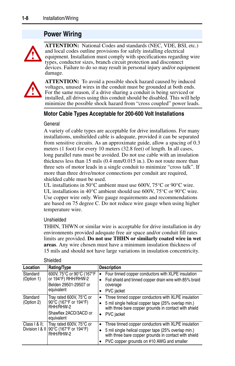 Power wiring, Power wiring -8 | Rockwell Automation 22A PowerFlex 4 User Manual FRN 6.xx User Manual | Page 18 / 108