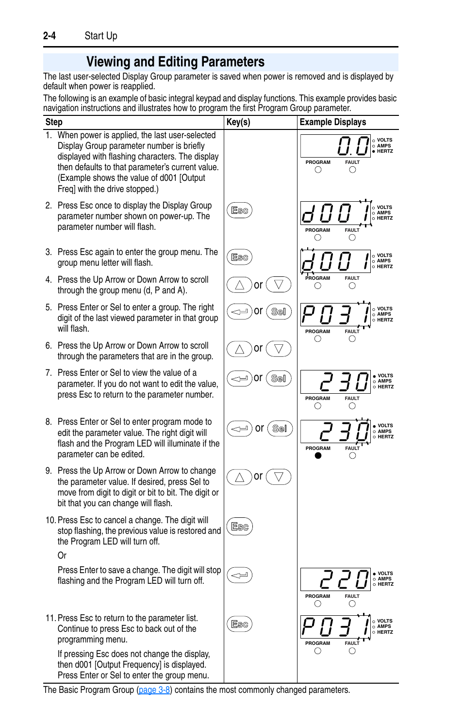 Viewing and editing parameters, Viewing and editing parameters -4, 4 start up | Rockwell Automation 22A PowerFlex 4 User Manual FRN 6.xx User Manual | Page 36 / 108