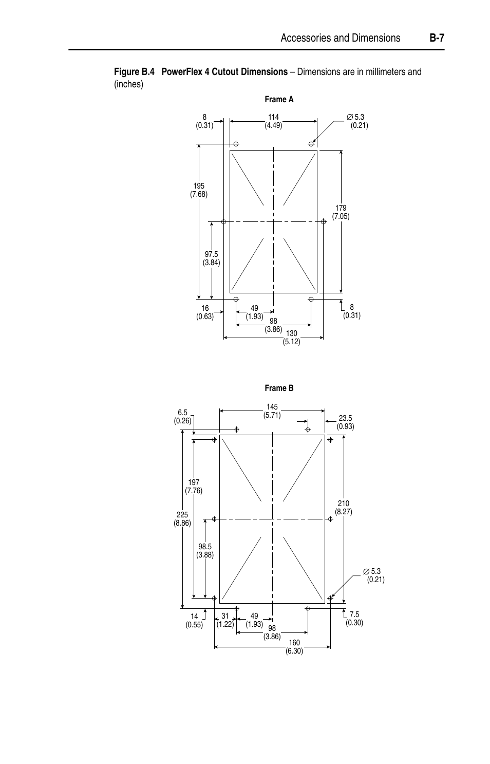 Accessories and dimensions b-7 | Rockwell Automation 22A PowerFlex 4 User Manual FRN 6.xx User Manual | Page 83 / 108