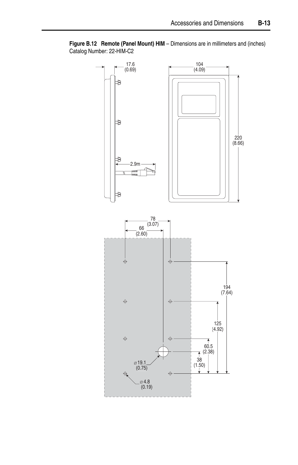 Accessories and dimensions b-13 | Rockwell Automation 22A PowerFlex 4 User Manual FRN 6.xx User Manual | Page 89 / 108