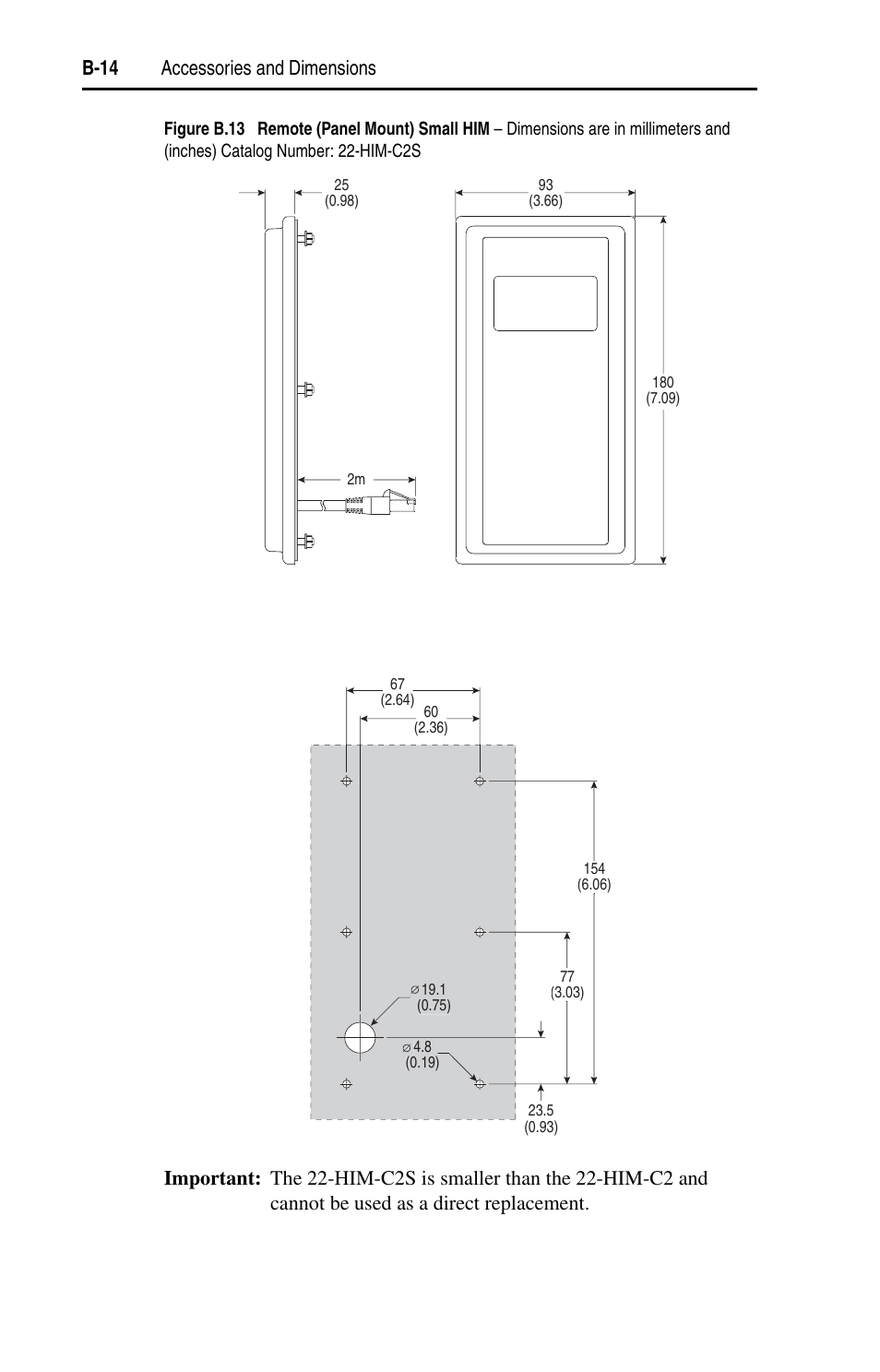 B-14 accessories and dimensions | Rockwell Automation 22A PowerFlex 4 User Manual FRN 6.xx User Manual | Page 90 / 108