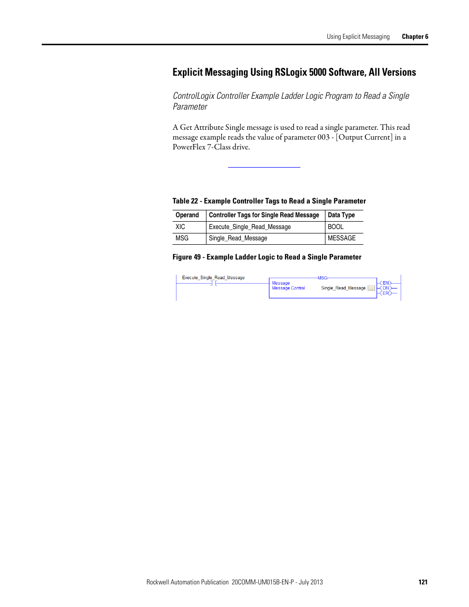 5000 software, all versions | Rockwell Automation 20-COMM-ER 20-COMM-ER Dual-Port EtherNet/IP Communication Adapter User Manual User Manual | Page 121 / 238